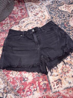Aerie Black Frayed soft Jean Shorts